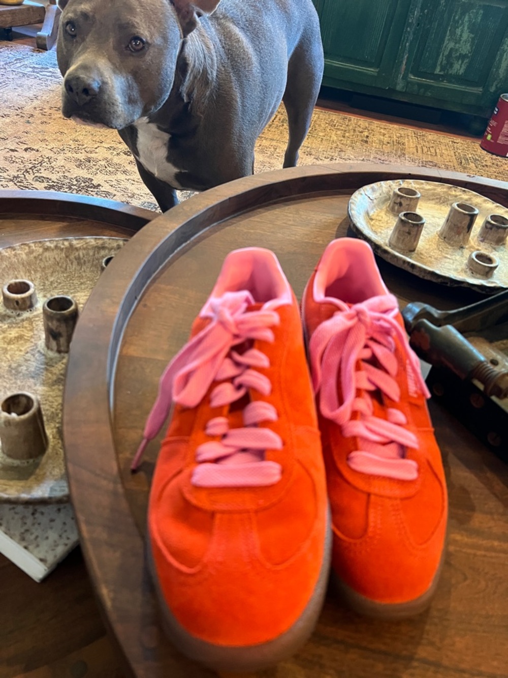 Like new 8.5 Puma Pink and Red Ortholite Insole Sneaker